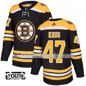 Camisola Boston Bruins Torey Krug 47 Adidas 2017-2018 Preto Authentic - Criança